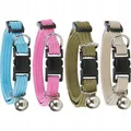 Produktbild: Verstellbares Katzenhalsband mit Glocke, elastisch, sicher, pink/oliv/beige/blau