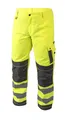 Produktbild: HÖGERT Technik WERSE XL Warnschutz Arbeitshose Herren – Sichtbare Arbeitskleidung Gelb mit Reflexstreifen, Oxford-Verstärkung, Kniepolstertaschen, 7 Taschen, EN ISO Standard, BAU, Straße, Industrie