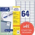 Produktbild: AVERY Zweckform Etiketten 3667-200 weiß 48,5 x 16,9 mm