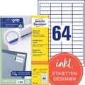 Produktbild: AVERY Zweckform Etiketten 3667-200 weiß 48,5 x 16,9 mm, 220 Blatt