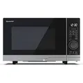 Produktbild: Sharp Yc-pg204ae-s --mikrowellenherd Mitgrill (700 W, 20 L, 10 Leistungsstufen, Eco-funktion, Auftauen, Kindersicherung), Silber Und Schwarz