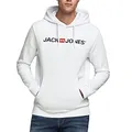 Produktbild: Herren Jack & Jones Corp Logo Sweat Hood Kapuzen Sweatshirt Basic Jumper Reg Fit, Farben:Weiß, Größe Pullover:XXL