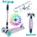 Produktbild: COIL Kinderroller, Dreiradscooter, Tretroller, Dreirad-Balance-Roller, Cityroller, ABEC-7-Lager, 3-stufige Lenkradverstellung, LED-Räder (Kitty)