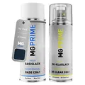 Produktbild: MG PRIME Autolack 2K Spraydosen Set für Ford 3CYCWWA / PN3BH0 / E Ink Blue Metallic/Atlantik Blau Metallic Basislack 2 Komponenten Klarlack Sprühdose