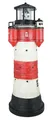 Produktbild: Fachhandel Plus Leuchtturm Roter Sand mit Solar Beleuchtung Rundum Leuchtfeuer Maritime Deko Gartendeko Deko Leuchtturm Verschiedene Größen (50 cm)
