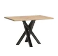 Produktbild: Lomadox Esstisch CALLAO-161, ausziehbar 120-160 cm Eiche mit Metallgestell schwarz
