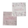 Produktbild: 2 x 20 Servietten Weihnachtsservietten 'Merry Christmas' rosa weiß hellgrün