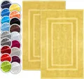 Produktbild: NatureMark Badematte 2er-Set Badvorleger 50x80cm, strapazierfähig, Baumwolle, rechteckig, Badematte 2-tlg., Duschmatte Duschvorleger, Premium Qualität, 50x80cm, Gelb
