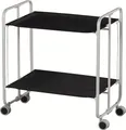 Produktbild: DON HIERRO - Servierwagen, klappbar, 2 Böden, grauem Rahmen. Bauhaus-Schwarz