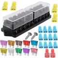 Produktbild: 10-Fach Sicherungshalter Auto KFZ Standard Bsicherungsdose Für 1~40AMP mit 10...