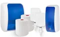 Produktbild: Blanc HYGIENIC KOMPLETT-Set Waschraum Sensor: Handtuchrollenspender Sensor + 2 TAD Handtuchrollen + Schaumseifenspender Sensor + 2 Kartuschen Farbe Blau/Weiß