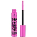 Produktbild: essence I LOVE EXTREME crazy volume mascara, Wimperntusche, schwarz, schwunggebend, verlängernd, volumengebend, langanhaltend, vegan, ohne Parfüm, ohne Alkohol (12ml)