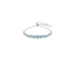 Produktbild: Swarovski Imber Tennis Armband, Rhodiniertes Damenarmband mit Blauen Kristallen in Verschiedenen Größen, Mit Kugelschiebeverschluss, Armbandlänge: 24 cm, Armbandbreite: 0.6 cm