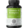 Produktbild: NATURE LOVE® Vitamin B Komplex – 500µg Vit B12 – 180 Kapseln – 8 B-Vitamine B1, 2, 3, 5, 6, 7, 9, 12