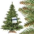 Produktbild: FairyTrees Weihnachtsbaum künstlich 180cm NORDMANNTANNE mit Christbaum Holzständer | TESTSIEGER Tannenbaum künstlich mit grünem Stamm | Made in EU