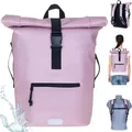 Produktbild: Rucksack Plane Time Bag Evo 24 L Kurierrucksack Roll-Top Damen A4 Freizeitrucksack Laptoprucksack wetterfest Outdoor Elephant 13074 Metallic Rosé +f - Rosa