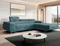 Produktbild: MODERNO Ecksofa mit Schlaffunktion und Bettkasten NORBERG - Sofa mit 3 Sitzen und Robusten Überzug - Schlafcouch L-Form - Modern Couch 72x279x205 cm - Ecke Rechts Türkis