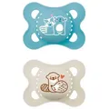 Produktbild: MAM Schnuller Beruhigungssauger Soft Silikon Matt, Verpackung = praktische wiederverwendbare Schnullerbox 0-6 Blau Mit Motiv