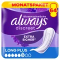 Produktbild: Always Discreet Inkontinenz-Einlagen Long Plus Monatspaket bei Blasenschwäche, 64 Einlagen (4 Pac