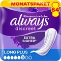 Produktbild: Always Discreet Long Plus Einlagen Blasenschwäche Inkontinenz 4 x 16 Stück