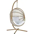 Produktbild: Beliani - Hängesessel Aus Beige Rattan Mit Metallgestell Für Den Innen- Und Außenbereich Im Boho-stil