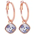 Produktbild: Rosegold Creolen Lila Charm Anhänger Markenkristalle Ohrringe 925 Sterling NO...