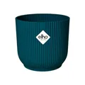 Produktbild: elho Vibes Fold Rund 14 Pflanzentopf - Blumentopf für Innen - 100% recyceltes Plastik - Ø 14.1 x H 12.9 cm - Blau/Tiefes Blau