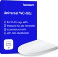 Produktbild: Duravit WC-Sitz Univavo, WC-Sitz D-shaped, Klobrille mit doppelter Absenkautomatik, Toilettendeckel Quick Release für einfache Montage, Klodeckel EU, Urea-Duroplast, Edelstahlscharniere, Weiß