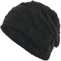 Produktbild: Compagno Mütze warm gefütterte Wintermütze Elegantes Strickmuster Beanie Einheitsgröße, Farbe:Oliv
