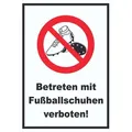 Produktbild: HB-Druck Hinweisschild Betreten mit Fussballschuhen verboten! Schild, wetterfest, stabil, UV-beständig, kratzfest DIN-A4 210x297mm