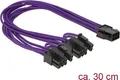 Produktbild: Stromkabel Delock 6pin PCIe -> 2x 8pin Bu/St 0.30m Textilman