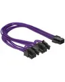 Produktbild: Delock Netzteil 8-poliger PCIe Power 6+2 M bis 6-poliges W 30 cm Violett (83704)