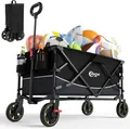 Produktbild: Portal Bollerwagen faltbar XXL Große Ladefläche bis 120kg Handwagen, schwarz