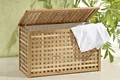 Produktbild: Merschbrock Trade GmbH Wäschetruhe, extra breit, Gitterdesign, Walnussholz