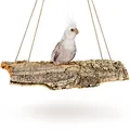 Produktbild: Kork-Schaukel XXL 50x20 cm für Vogel-Volieren. Schaukel aus Naturkork zum Anknabbern & Knuspern. | desinfiziert | Vogel Zubehör & Spielzeug aus Korkrinde (für Wellensittich, Papagei)