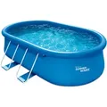 Produktbild: Summer Waves Quick Pool Oval Aufblasbar Blau 457 cm x 305 cm x 107 cm