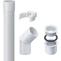 Produktbild: Fallrohr Set DN50 / 50mm, pvc 2m Dachrinnenzubehör, einfache Steckmontage, Made in Germany - Weiß - Inefa