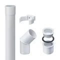 Produktbild: INEFA 2m Fallrohr Set DN50 / 50mm, PVC Weiß Dachrinnenzubehör, einfache Steckmontage, Made in Germany