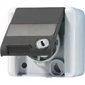 Produktbild: Jung 820NAWSL SCHUKO Steckdose, 16 A, 250 V ~, mit Klappdeckel, Schriftfeld und