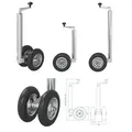 Produktbild: Zwillingsstützrad für Anhänger 48mm PU-Reifen Doppel Stützrad 550x770mm Deichselrad