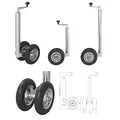 Produktbild: ProPlus Zwillingsstützrad Anhänger 48mm PU-Reifen Doppel Stützrad 550x770mm Deichselrad