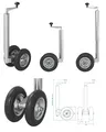 Produktbild: Zwillingsstützrad Anhänger 48mm PU-Reifen Doppel Stützrad 550x770mm Deichselrad