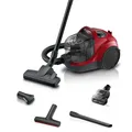 Produktbild: Bosch Staubsauger beutellos Serie 4 BGS21CAR, Hygiene-Filter, 10 Jahre Motorgarantie, XXL-Polsterdüse, XXL-Fugendüse, Mini-Turbo-Düse, Fahrzeug-Innenreinigung, hohe Saugkraft, kompakt, 750 W, rot