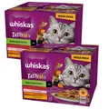 Produktbild: 48x85 g WHISKAS Tasty Mix Rind Lachs Huhn Pute Kabeljau in Soße adulte Katzen