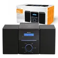 Produktbild: Denver MCA-240 Micro HiFi System – CD Player, FM-Radio, AUX-Anschluss – Dual-Alarmfunktion & Fernbedienung – Kompaktes Stereoanlage mit CD | 2 x 20W Leistung