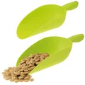 Produktbild: COM-FOUR 2x Futterschaufel zum Portionieren von Tierfutter (28,5 cm | 32,5 cm) – Sackschaufel aus Kunststoff - Messschaufel für Haustiere – Abwiegeschaufel für Futter und Saatgut