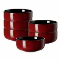Produktbild: Ritzenhoff & Breker Gambia Müslischalen 6er Set, 14 cm, Runde Schalen mit Farbverläufen, Skandinavisches Design mit Reaktivglasur, Steinzeug, Rot