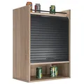 Produktbild: SIMMOB Küchenmöbel Eiche Vorhang Schwarz oder Weiß 4 Fächer 54 x 76,6 x 35,4 cm