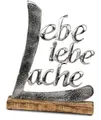 Produktbild: formano Dekofigur Schriftzug Lebe Liebe Lache Aluminium Mangoholz 18cm Tischdeko
