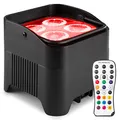 Produktbild: BeamZ BBP94 Uplight LED Par Strahler, 4 x 10 Watt, Akku Bühnenbeleuchtung für DJ Pult, RGB-WA UV, Bühnenlicht, DMX-WLAN, Partylicht Musikgesteuert, Bühnenequipment, Fernbedienung